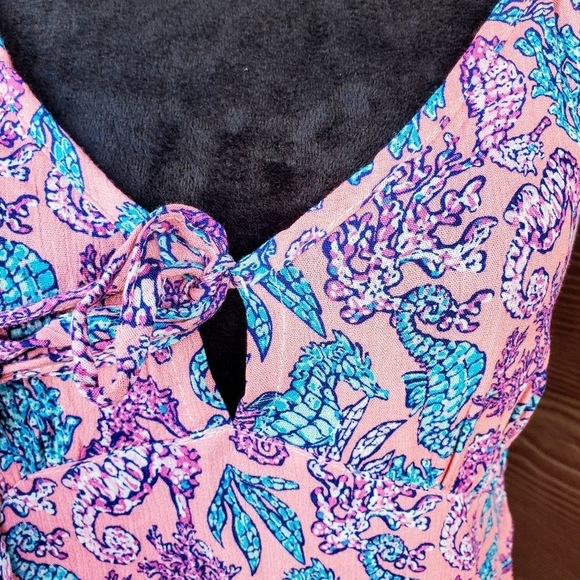NWT Simply Southern Seahorse Pattern Maxi Dress Size Medium Pink Blue - Picture 15 of 15